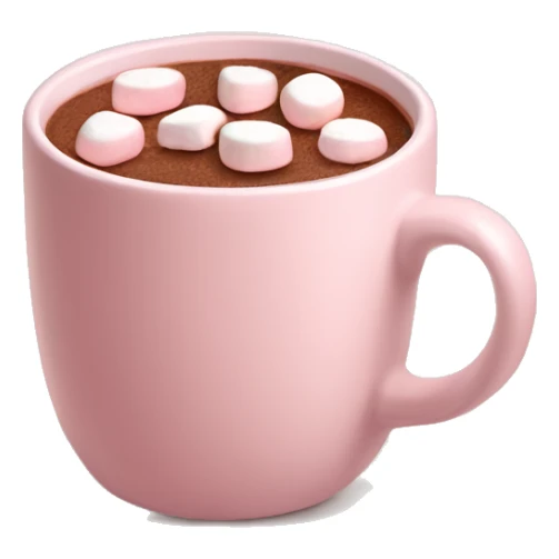 pale pink mug of cacao with mini marshmallows  sticker