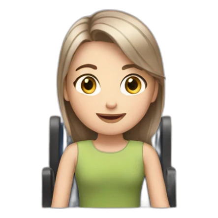 white brown hair girl in wheelchair sticker