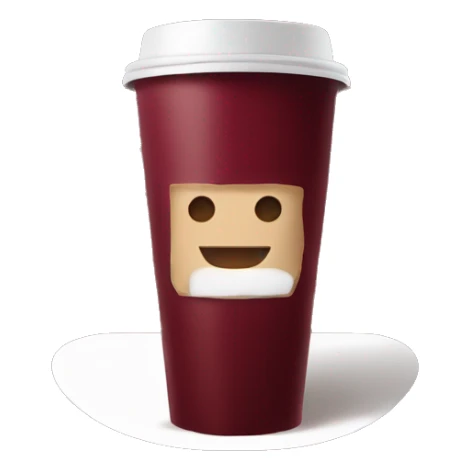 burgundy TAKEAWAY coffee sticker