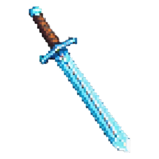 pixel art style diamond sword reminiscent of retro games sticker
