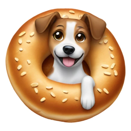 Dog on top of a bagel sticker