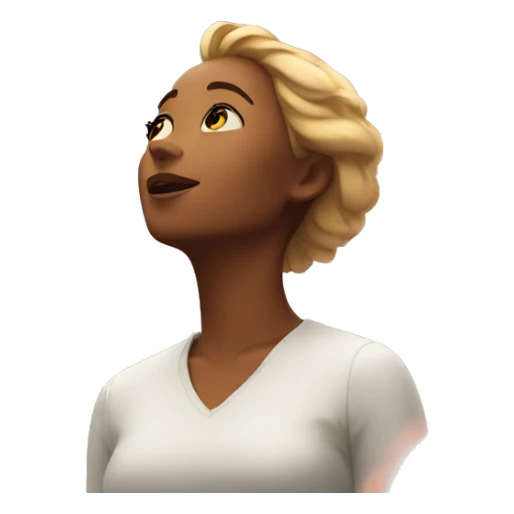 woman looking up in the sky sticker