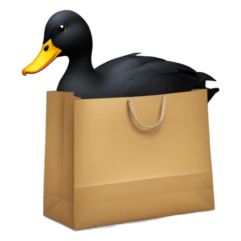 black duck with a paper bag on the head sticker