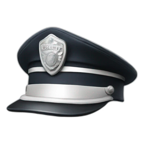 realistic white police hat with Yorick logo sticker