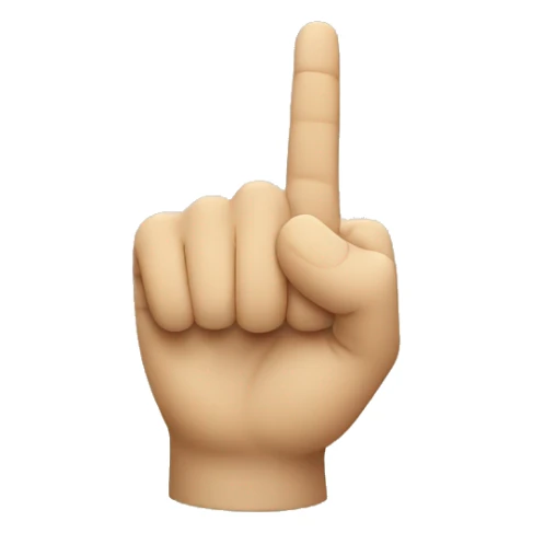 back of the hand that has one finger - the index finger, folded inside. looks like a symbol  sticker