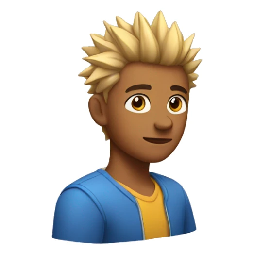 fair boy with spikes hair sticker