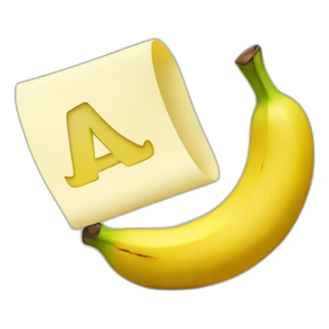 S letter with banana sticker