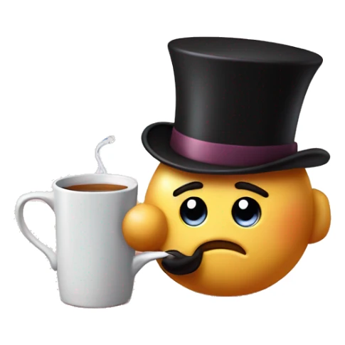 kirby, wearing a tophat and monocle, sipping tea sticker