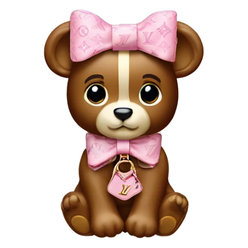 Orsetto Louis vuitton con fiocco rosa   sticker