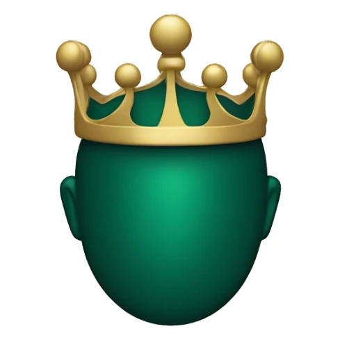 The crown is dark emerald in color sticker