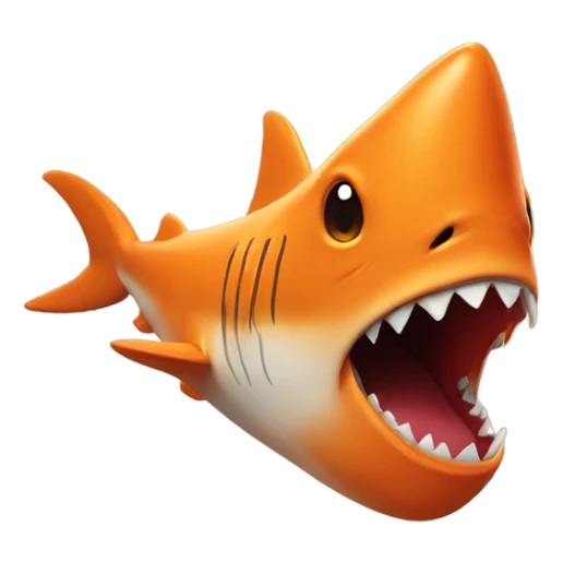 Orange shark with a muscular body sticker
