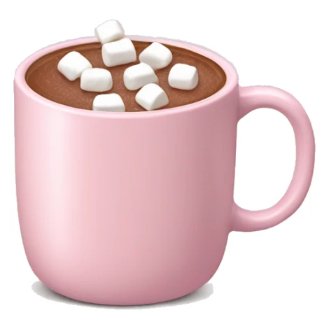 Light Pink mug of hot chocolate with marshmallows  sticker