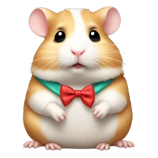 hamster with a bow on his neck sitting sticker