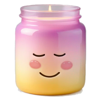Pastel gradient hue glass jar candle with holder sticker