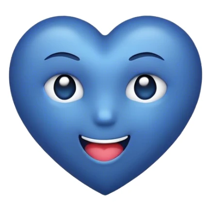 Dark blue heart wink emoji  sticker