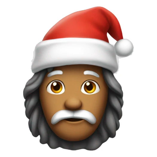 long hair chawawa wearing santa hat sticker