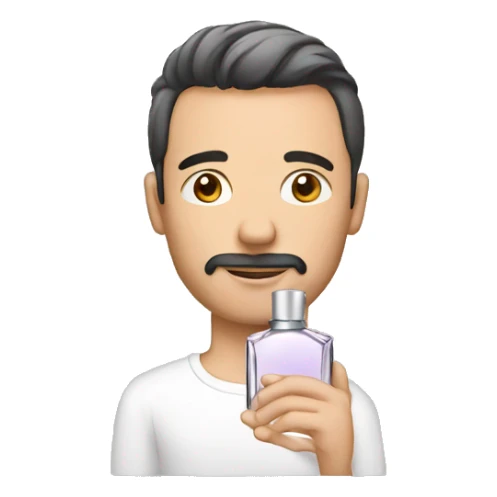 A man wearing perfume sticker