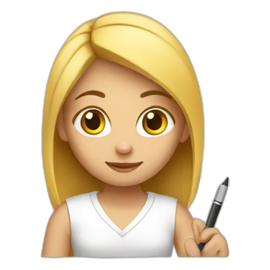 girl writing sticker