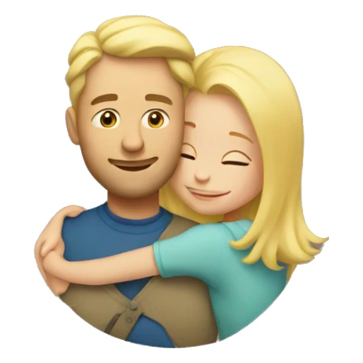 A father hugging his blonde daughter sticker