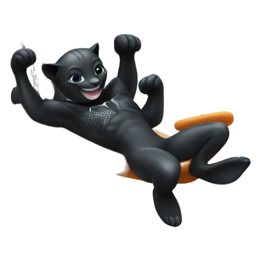 Dolphin and black panther swinging on swing set sticker