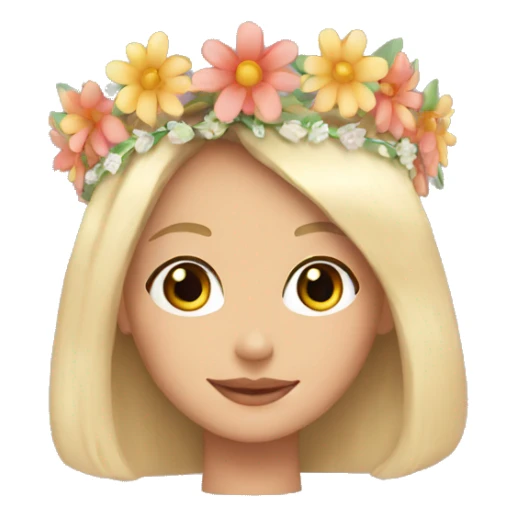 flower tiara on a girl sticker