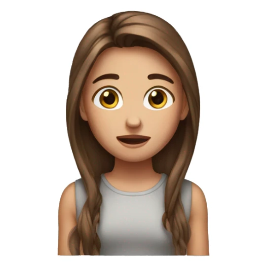 1girl,long browm hair, cry sticker