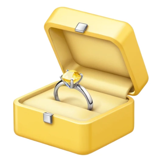 emoji diamond ring in a pastel yellow box  sticker