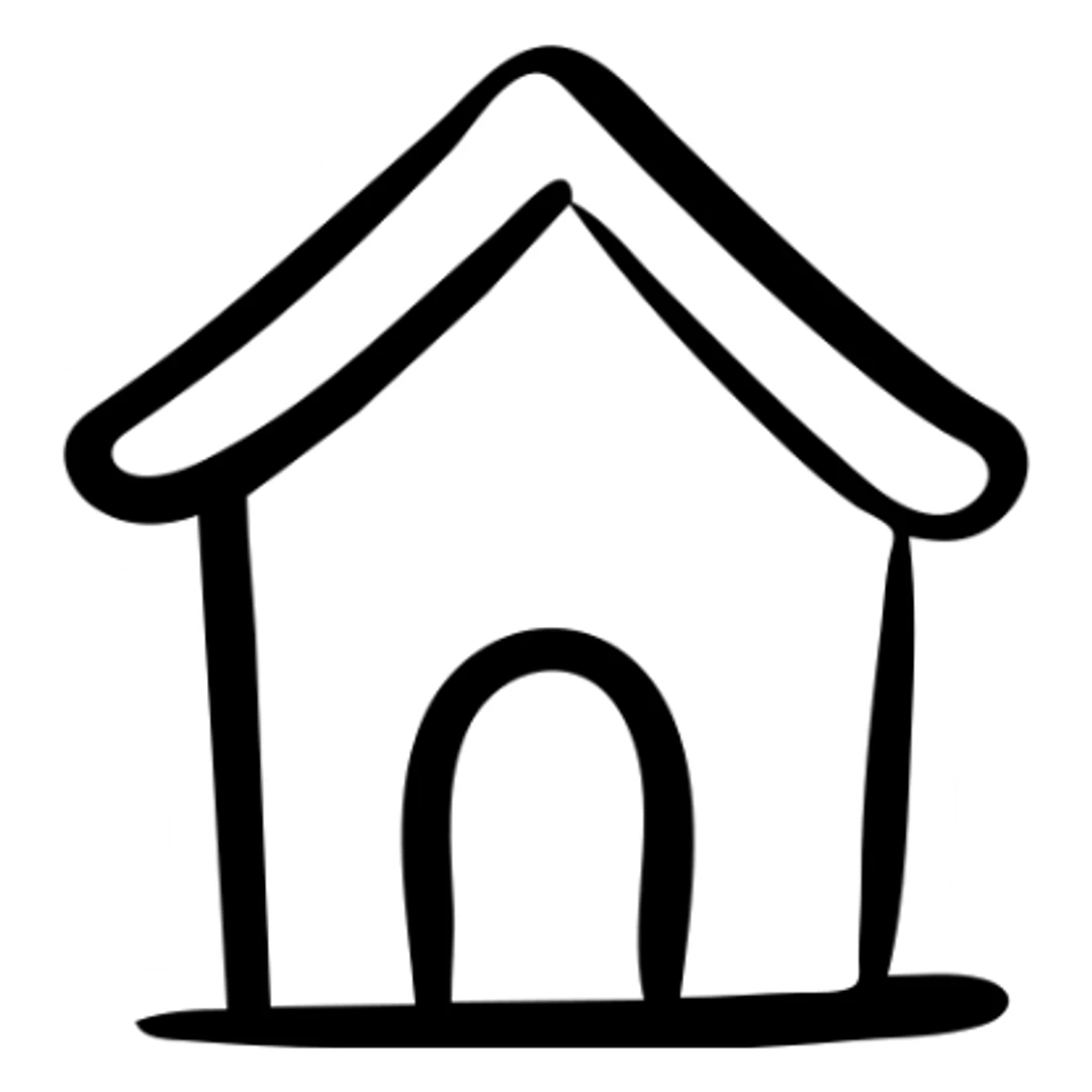 Simple house with a roof and door sticker