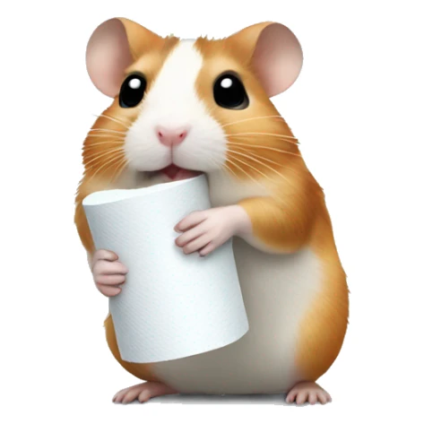 Hamster holding toilet paper sticker