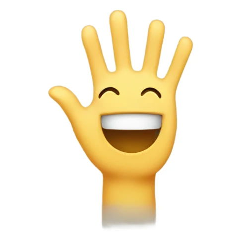 smiling emoji with both hands up to its face sticker