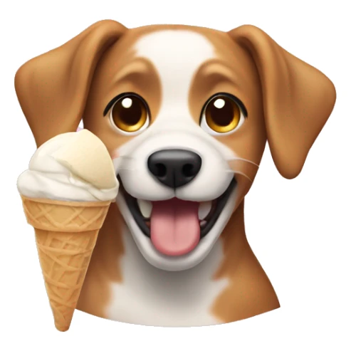 Dog eating ice crean sticker