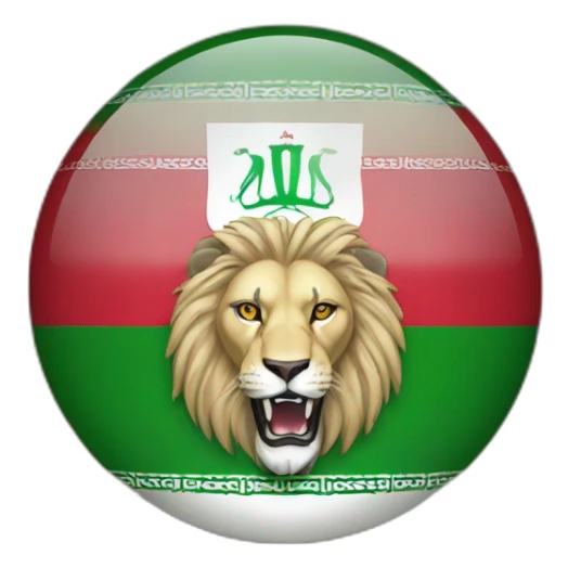 Iran flag but with a lion in the center sticker
