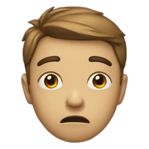 sad but confused emoji sticker