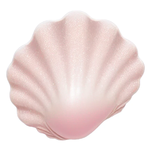 clam shell in light pink with white glitter pearl sticker