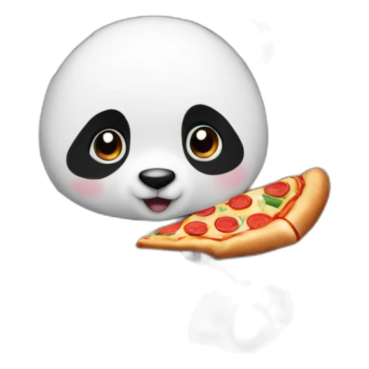 Panda eating slice of pizza and watching tv sticker