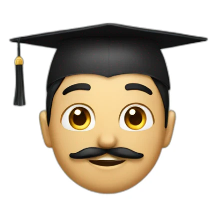 Arabic boy with mustache and graduation hat sticker