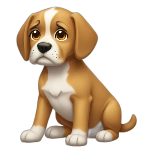 carita de perrito triste sticker
