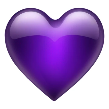 Shiny glass dark purple heart  sticker