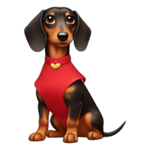 Lady Dachshund whith red dress sticker