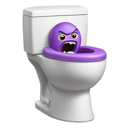 Skibidi toilet drinking the grimace shake sticker