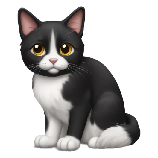 Medium hair tuxedo cat sticker
