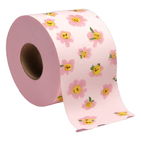 Light pink floral print toilet paper  sticker