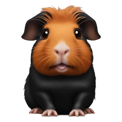 Black Guinea pig with a ginger spot on head  sticker
