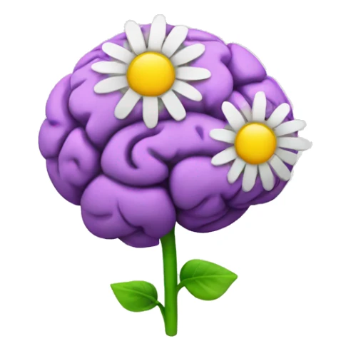 flowers, brain sticker