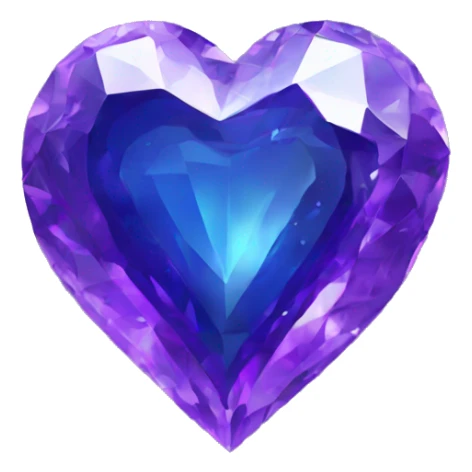 Crystal heart half indigo half purple animated spinning sticker