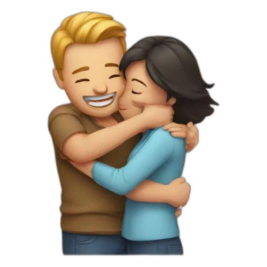 men hug woman sticker