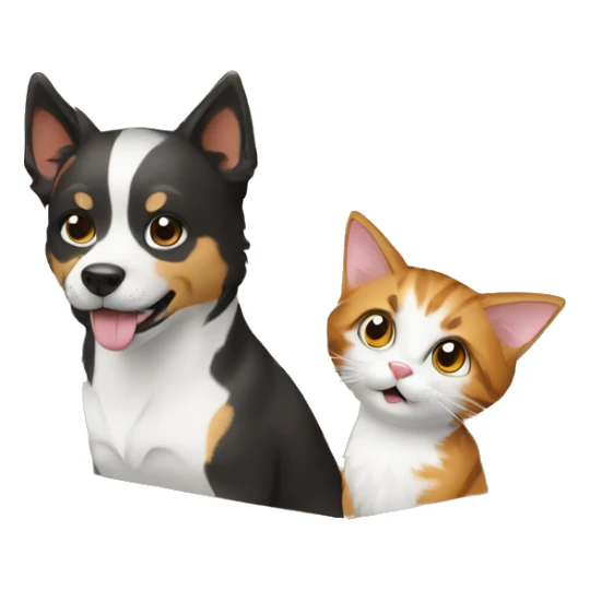 a dog and a cat in an amazon cardboard shipping box sticker
