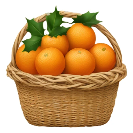 Christmas basket with tangerines sticker