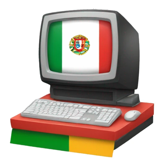 computer in the style of the portuguese flag sticker