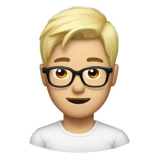 blonde hair asian men with glasses sticker